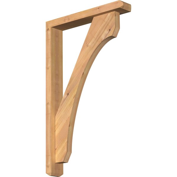 Ekena Millwork Legacy Craftsman Smooth Bracket w/ Offset Brace, Western Red Cedar, 3 1/2"W x 20"D x 32"H BKT0402X20X32LEC04SWR - main